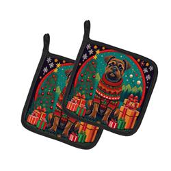 DAC1103PTHD 0.3 x 7.5 x 7.5 in. Border Terrier Christmas Pair of Pot Holders