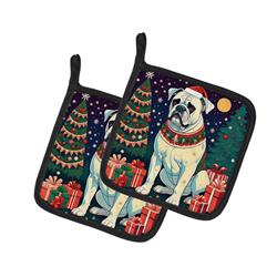 DAC1105PTHD 0.3 x 7.5 x 7.5 in. White Boxer Christmas Pair of Pot Holders