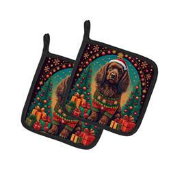 DAC1107PTHD 0.3 x 7.5 x 7.5 in. Boykin Spaniel Christmas Pair of Pot Holders