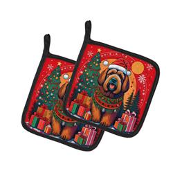 DAC1108PTHD 0.3 x 7.5 x 7.5 in. Briard Christmas Pair of Pot Holders