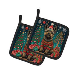 DAC1110PTHD 0.3 x 7.5 x 7.5 in. Cairn Terrier Christmas Pair of Pot Holders