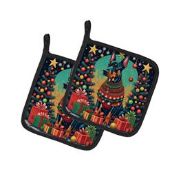 DAC1120PTHD 0.3 x 7.5 x 7.5 in. Doberman Pinscher Christmas Pair of Pot Holders