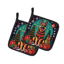 DAC1127PTHD 0.3 x 7.5 x 7.5 in. German Shepherd Christmas Pair of Pot Holders