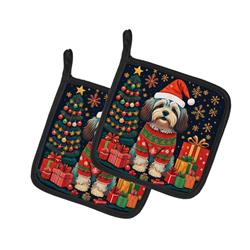 DAC1129PTHD 0.3 x 7.5 x 7.5 in. Havanese Christmas Pair of Pot Holders