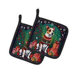 DAC1131PTHD 0.3 x 7.5 x 7.5 in. Jack Russell Terrier Christmas Pair of Pot Holders