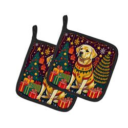 DAC1135PTHD 0.3 x 7.5 x 7.5 in. Yellow Labrador Retriever Christmas Pair of Pot Holders