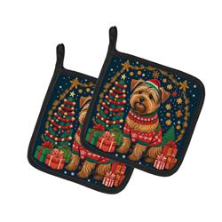 DAC1138PTHD 0.3 x 7.5 x 7.5 in. Norfolk Terrier Christmas Pair of Pot Holders