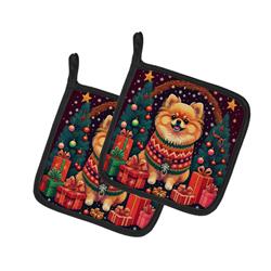DAC1141PTHD 0.3 x 7.5 x 7.5 in. Pomeranian Christmas Pair of Pot Holders