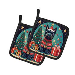 DAC1153PTHD 0.3 x 7.5 x 7.5 in. Scottish Terrier Christmas Pair of Pot Holders