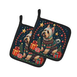 DAC1159PTHD 0.3 x 7.5 x 7.5 in. Silky Terrier Christmas Pair of Pot Holders