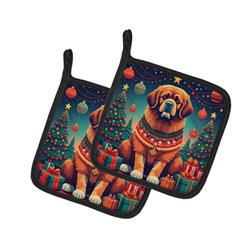 DAC1160PTHD 0.3 x 7.5 x 7.5 in. Tibetan Mastiff Christmas Pair of Pot Holders