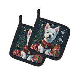 DAC1165PTHD 0.3 x 7.5 x 7.5 in. Westie Christmas Pair of Pot Holders