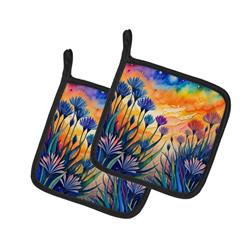 DAC1920PTHD 0.3 x 7.5 x 7.5 in. Colorful Agapanthus Pair of Pot Holders