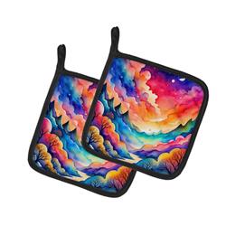 DAC1922PTHD 0.3 x 7.5 x 7.5 in. Colorful Amaranths Pair of Pot Holders