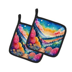 DAC1933PTHD 0.3 x 7.5 x 7.5 in. Colorful Brunia Pair of Pot Holders