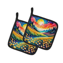 DAC1934PTHD 0.3 x 7.5 x 7.5 in. Colorful Buttercups Pair of Pot Holders