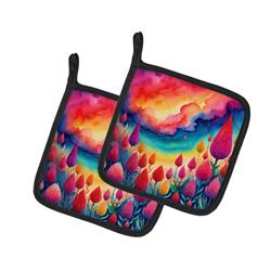 DAC1941PTHD 0.3 x 7.5 x 7.5 in. Colorful Celosia Pair of Pot Holders