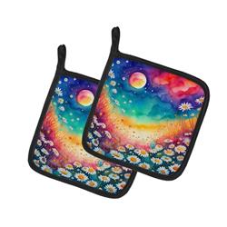 DAC1951PTHD 0.3 x 7.5 x 7.5 in. Colorful Daisies Pair of Pot Holders