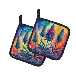 DAC1957PTHD 0.3 x 7.5 x 7.5 in. Colorful Eryngium Pair of Pot Holders