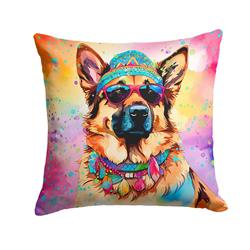 3 x 14 x 14 in. German Shepherd Hippie Dawg Fabric Decorative Pillow