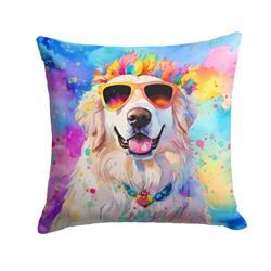 3 x 14 x 14 in. Great Pyrenees Hippie Dawg Fabric Decorative Pillow