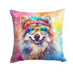 3 x 14 x 14 in. Keeshond Hippie Dawg Fabric Decorative Pillow