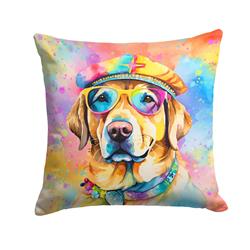 3 x 14 x 14 in. Yellow Labrador Hippie Dawg Fabric Decorative Pillow