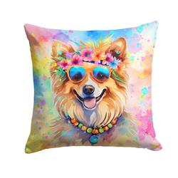 3 x 14 x 14 in. Pomeranian Hippie Dawg Fabric Decorative Pillow