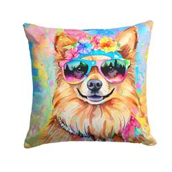 3 x 14 x 14 in. Pomeranian Hippie Dawg Fabric Decorative Pillow