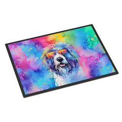 DAC2534MAT 0.15 x 18 x 27 in. Old English Sheepdog Hippie Dawg Doormat