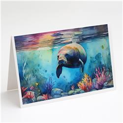 0.01 x 5 x 7 in. Manatee Greeting Cards - Pack of 8