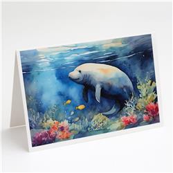 0.01 x 5 x 7 in. Manatee Greeting Cards - Pack of 8