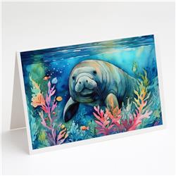 0.01 x 5 x 7 in. Manatee Greeting Cards - Pack of 8