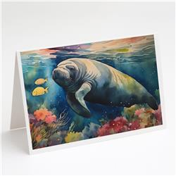 0.01 x 5 x 7 in. Manatee Greeting Cards - Pack of 8