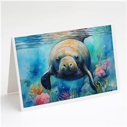 0.01 x 5 x 7 in. Manatee Greeting Cards - Pack of 8