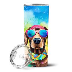 Picture of Carolines Treasures DAC2527TBL20 3 x 8.25 x 3 in. Chocolate Labrador Hippie Dawg Stainless Steel Skinny Tumbler
