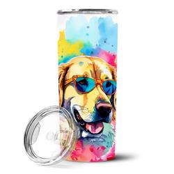 Picture of Carolines Treasures DAC2529TBL20 3 x 8.25 x 3 in. Yellow Labrador Hippie Dawg Stainless Steel Skinny Tumbler