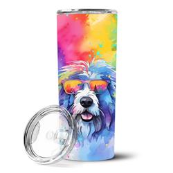 Picture of Carolines Treasures DAC2534TBL20 3 x 8.25 x 3 in. Old English Sheepdog Hippie Dawg Stainless Steel Skinny Tumbler