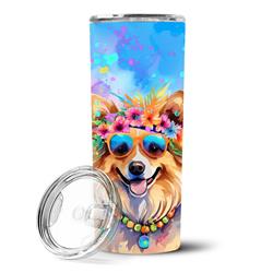 Picture of Carolines Treasures DAC2539TBL20 3 x 8.25 x 3 in. Pomeranian Hippie Dawg Stainless Steel Skinny Tumbler