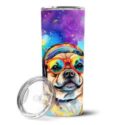 Picture of Carolines Treasures DAC2543TBL20 3 x 8.25 x 3 in. Pug Hippie Dawg Stainless Steel Skinny Tumbler