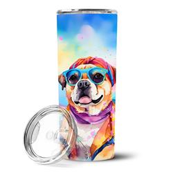 Picture of Carolines Treasures DAC2545TBL20 3 x 8.25 x 3 in. Pug Hippie Dawg Stainless Steel Skinny Tumbler
