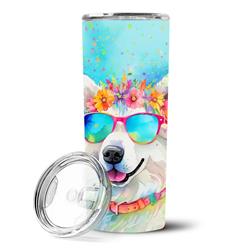 Picture of Carolines Treasures DAC2548TBL20 3 x 8.25 x 3 in. Samoyed Hippie Dawg Stainless Steel Skinny Tumbler