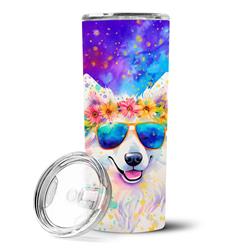 Picture of Carolines Treasures DAC2549TBL20 3 x 8.25 x 3 in. Samoyed Hippie Dawg Stainless Steel Skinny Tumbler