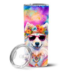 Picture of Carolines Treasures DAC2550TBL20 3 x 8.25 x 3 in. Samoyed Hippie Dawg Stainless Steel Skinny Tumbler