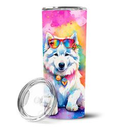 Picture of Carolines Treasures DAC2551TBL20 3 x 8.25 x 3 in. Samoyed Hippie Dawg Stainless Steel Skinny Tumbler