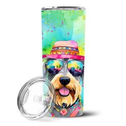 Picture of Carolines Treasures DAC2554TBL20 3 x 8.25 x 3 in. Schnauzer Hippie Dawg Stainless Steel Skinny Tumbler