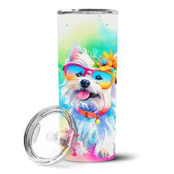 Picture of Carolines Treasures DAC2572TBL20 3 x 8.25 x 3 in. & 20 oz Westie Hippie Dawg Stainless Steel Skinny Tumbler