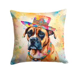 3 x 14 x 14 in. Boxer Hippie Dawg Fabric Decorative Pillow
