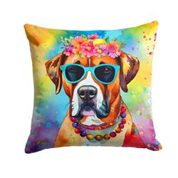 3 x 14 x 14 in. Boxer Hippie Dawg Fabric Decorative Pillow