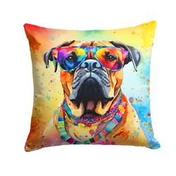 3 x 14 x 14 in. Bullmastiff Hippie Dawg Fabric Decorative Pillow